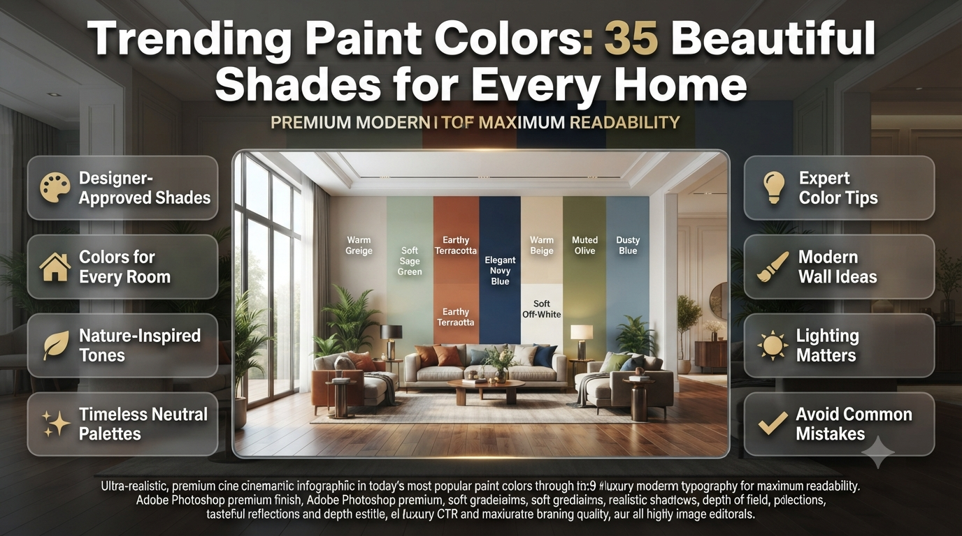Trending Paint Colors: 35 Beautiful Shades for Every Home