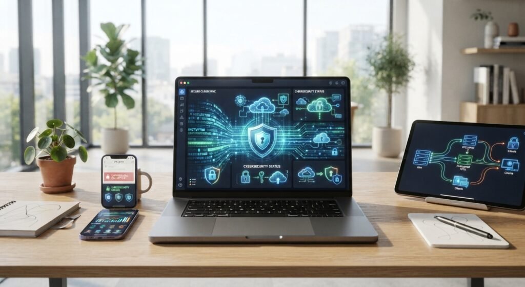Secure digital privacy concept showing protected user data, encrypted communication, and responsible information management.