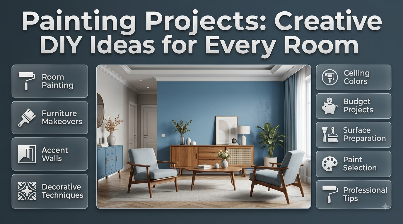 Creative painting projects for rooms, furniture, accent walls, ceilings, and DIY home transformations with stylish finishes.Painting Projects: Creative DIY Ideas for Every Room