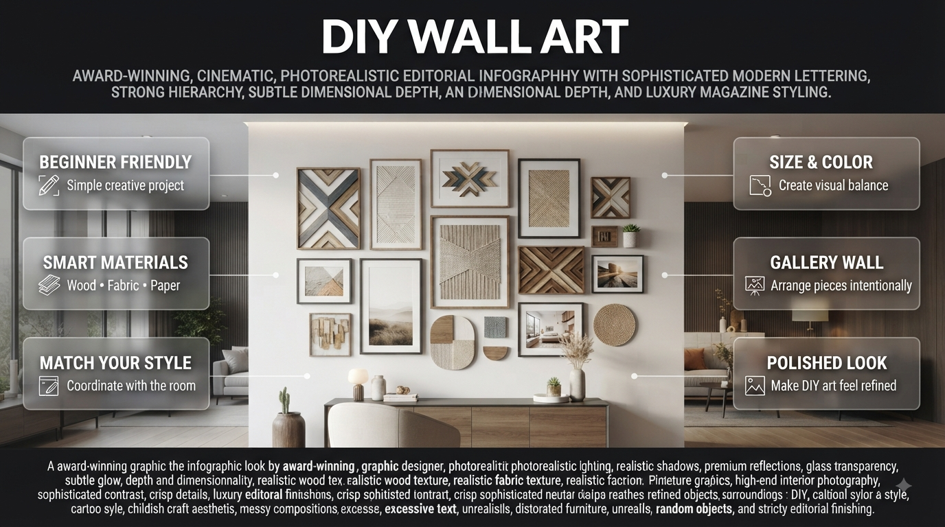 DIY wall art ideas for stylish home décor featuring handmade artwork, wood, fabric, paper, natural materials, and gallery walls DIY Wall Art Ideas for Stylish and Creative Home Décor