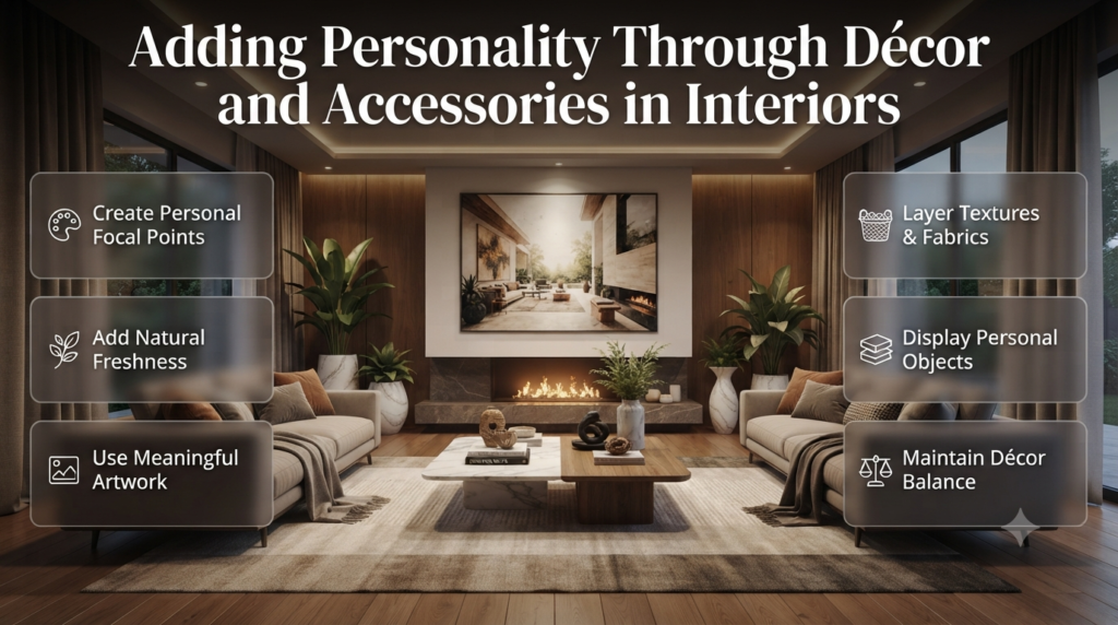 Interior décor and accessories ideas showing artwork, plants, textiles, and personal styling elements that create beautiful personalized spaces