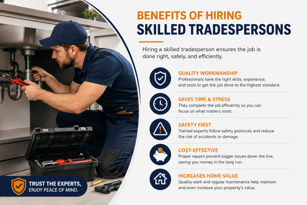Benefits of hiring skilled tradespersons for home repairs and maintenance