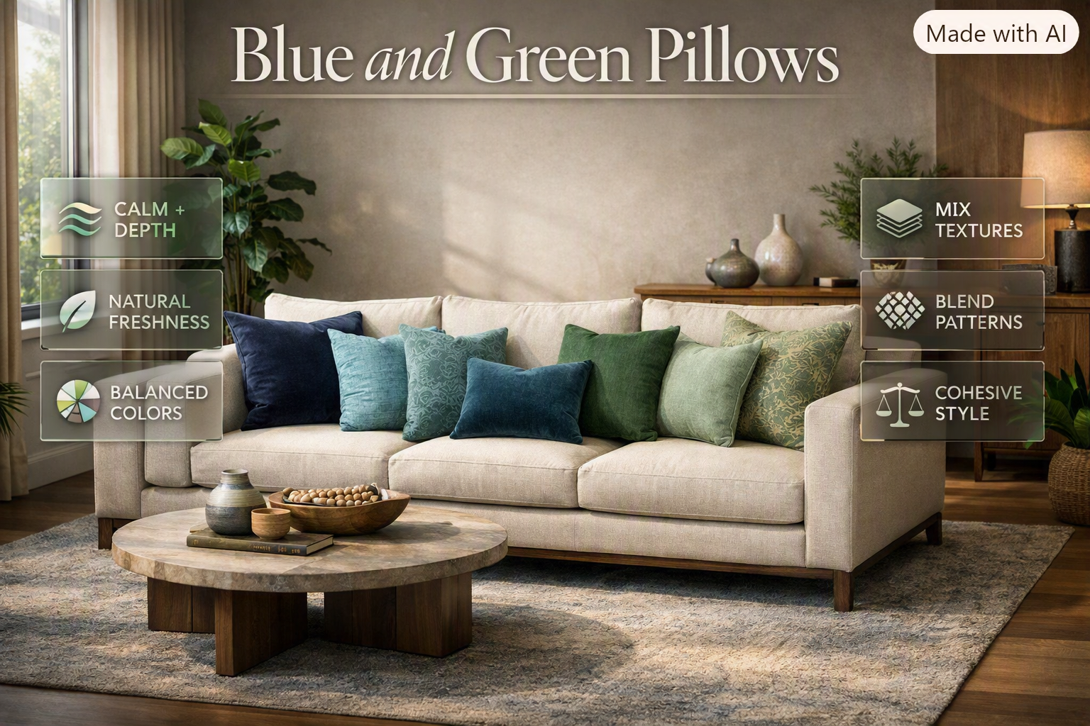 Blue and Green Pillo