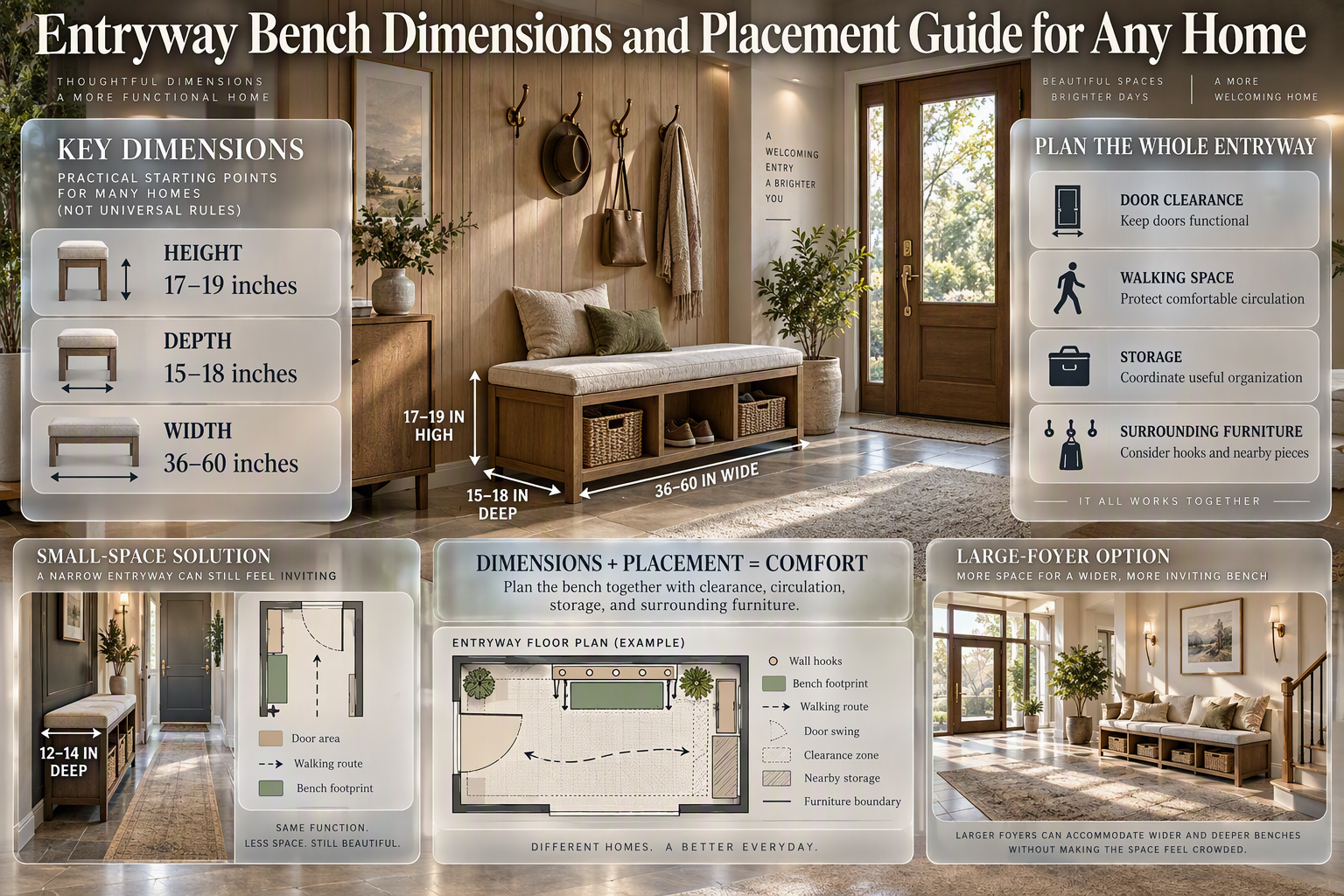 Entryway Bench Dimensions and Placement