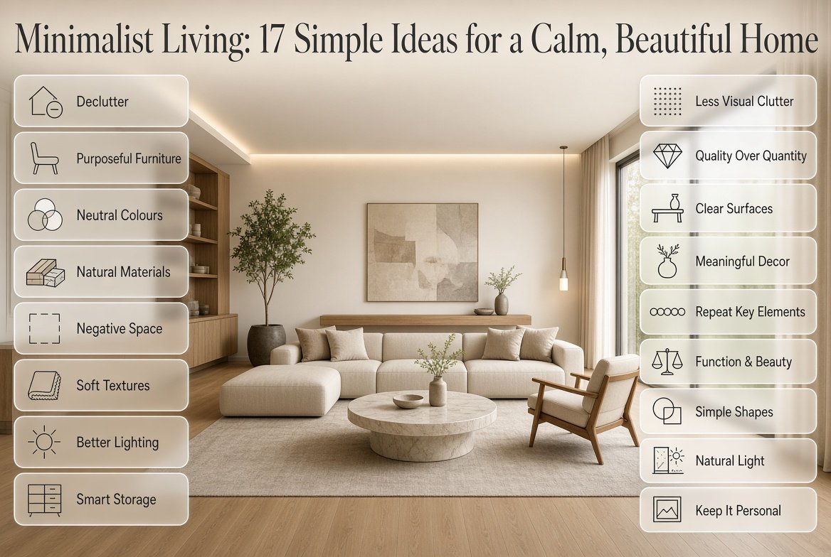 Minimalist Living: 17 Simple Ideas for a Calm, Beautiful Home