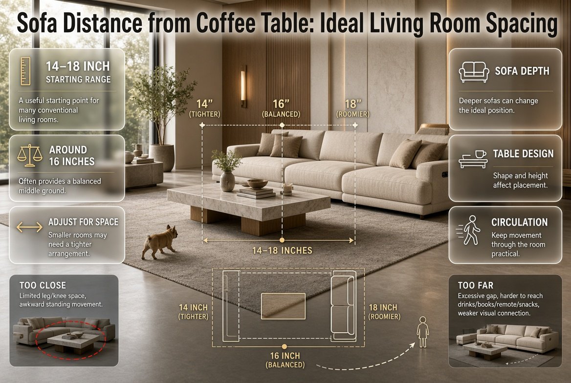 Sofa Distance from Coffee Table