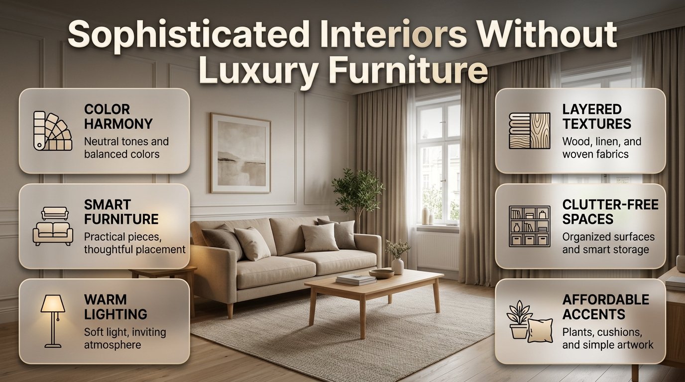 Sophisticated Interiors Without Luxury Furniture